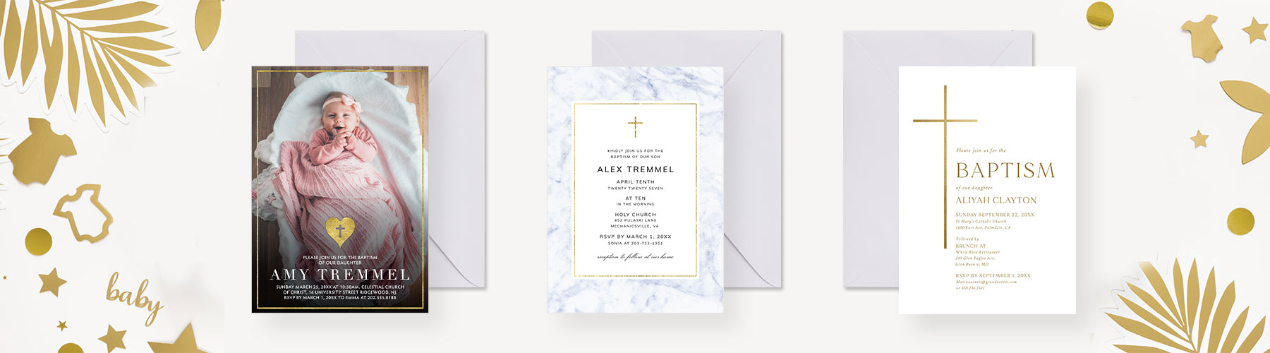 Printed Baptism Invitations, image size:1800x500