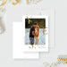 A wedding invitation featuring a couple embracing in front of a scenic background, with the text "Save the date" and the names "Milla & Michael" printed on it.