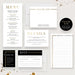 a collection of event materials, including a menu, thank you cards, and RSVP cards, all related to an Emerson Lawyers Annual Dinner.