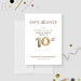 10th wedding anniversary save the date digital template featuring elegant gold balloon numbers and customizable details on a clean white background.