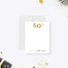 Personalized thank you note card with gold balloon 10th anniversary design and custom names for wedding anniversary celebrations-front