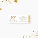10th wedding anniversary ticket invitation featuring gold balloon numbers and elegant minimalist design.