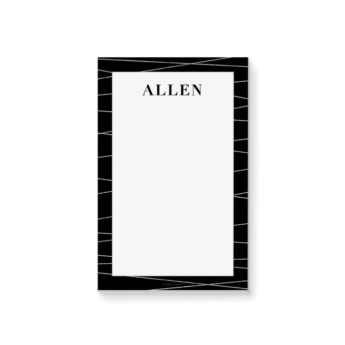 Black and Silver Notepad, To Do List Pad, Personalized Gift for Men, Notepad for Formal Events, Elegant Notepad for the Office