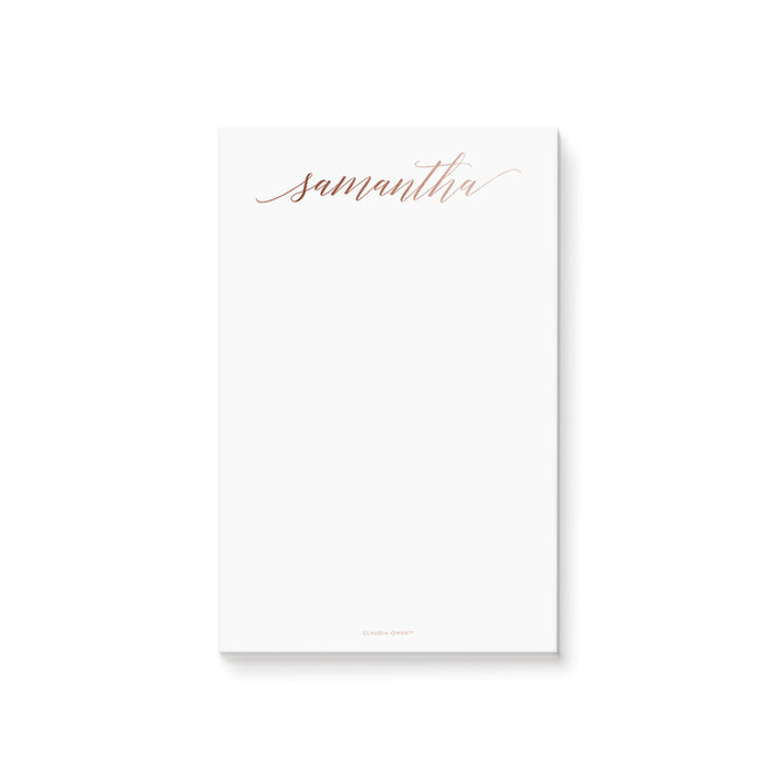 Minimalist Notepad for Women Choose Your Own Color, Elegant Shopping List Notepad Personalized with Your Name, Birthday Gifts for Her
