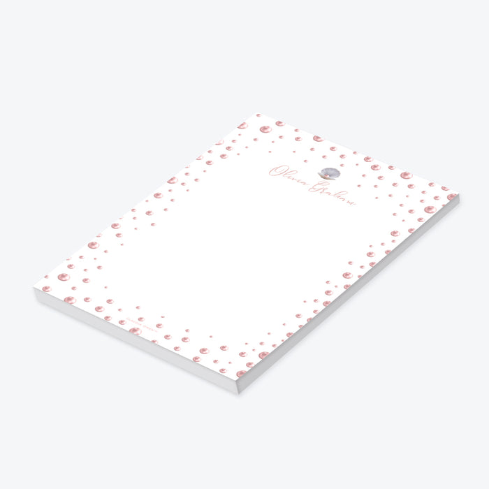 Stylish Pink Pearls Notepad for Women, Classic Stationery Memopad for the Office, Beautiful and Unique To Do List