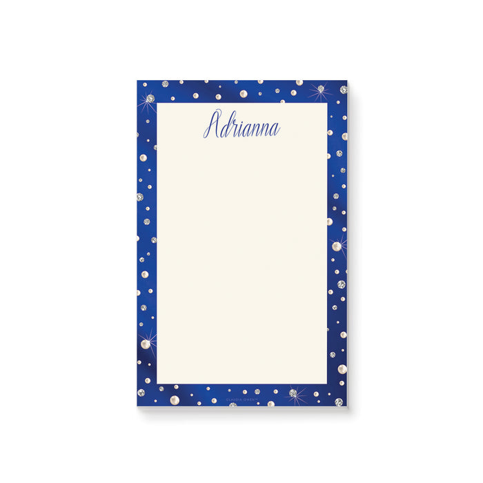 Diamonds and Pearls Notepad, Elegant Gifts for Women, Custom To Do Lists Stationery Pad