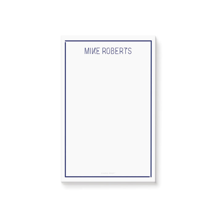 Minimalist White and Blue To Do List Notepad, Personalized Stationery Gifts for Men, Modern Memopad for the Office