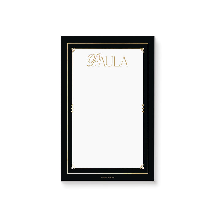 Gold and Black Notepad Customized with Your Name, To Do List Pad, Elegant Stationery Office Notepad, Personalized Gift for Men