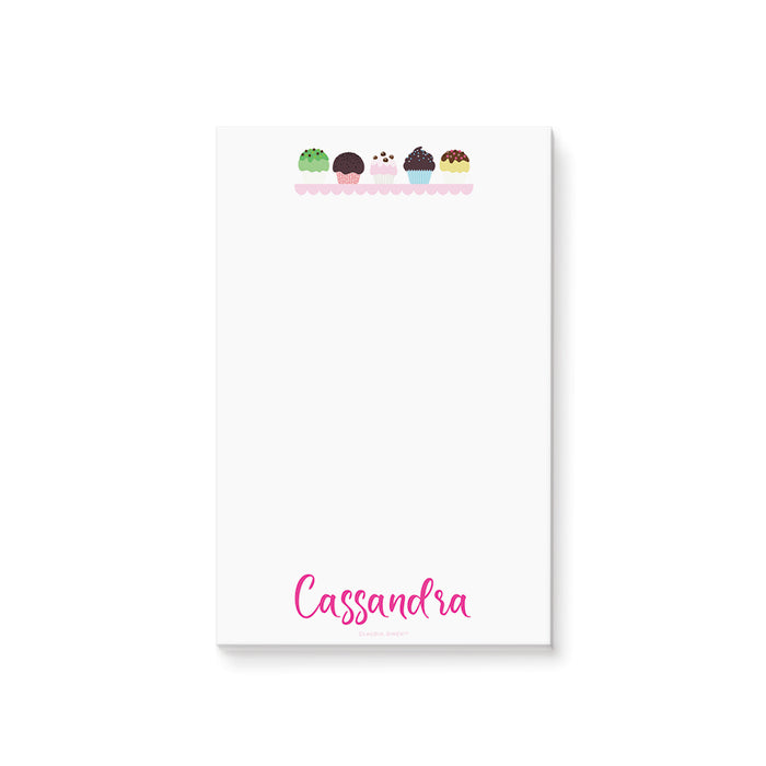 Cute Cupcake Notepad, Personalized Gifts for Girls, Baking Stationery To Do Lists Pad, Cake Decorating Birthday Party Favor Notepad