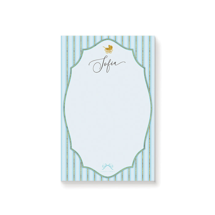 Cute To Do List Notepad with Golden Baby Stroller, Personalized Gifts for Mom, Baby Shower Party Favor, Stationery for Baby Nursery