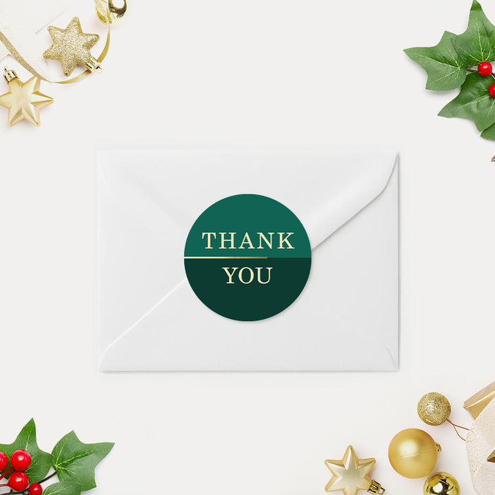 2025 Holiday Party Invitation Green and Gold Christmas Card