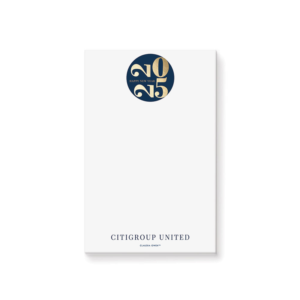 2025 Happy New Year Notepad, Elegant Company New Years Party Favor, Professional Holiday Stationery Office Pad