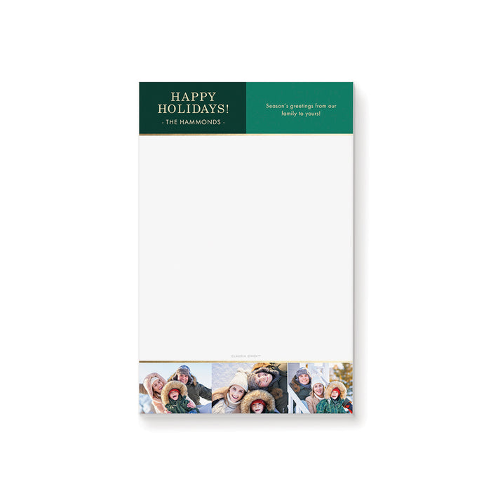 Personalized holiday notepad with family photos custom Christmas stationery gift idea for festive notes