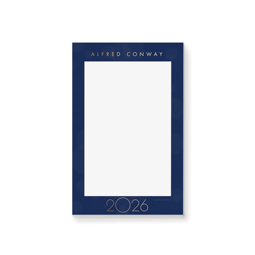 elegant 2026 new year party notepad blue and gold