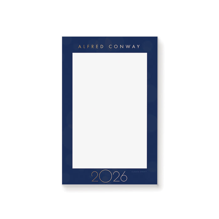 elegant 2026 new year party notepad blue and gold