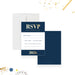 elegant 2026 blue and gold new year party rsvp card