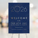 elegant 2026 new year welcome sign navy gold