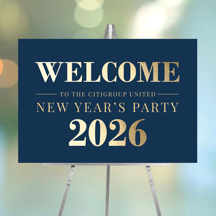 elegant 2026 new year welcome sign business event