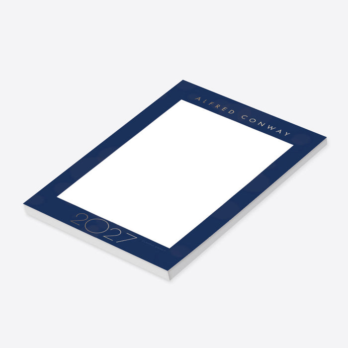 Notepad with blue border with 2027
