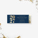 New Year's Party invitation ticket design with '2027' on a blue background