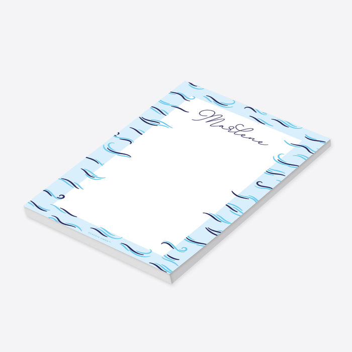 Sea Wave Notepad, Kids Ocean Themed Birthday Party Favors, Sea Baby Shower Notepad, Sea Writing Pad, Nautical Stationery Notepad