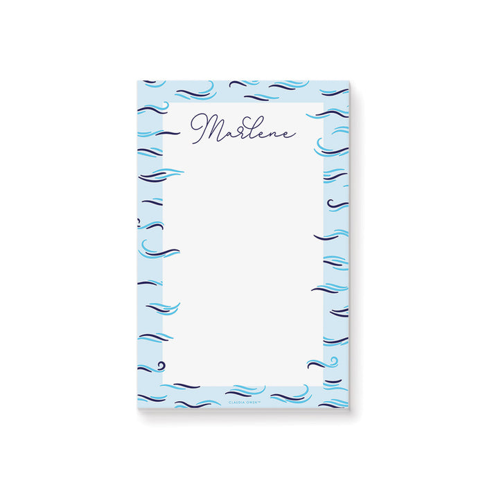 Sea Wave Notepad, Kids Ocean Themed Birthday Party Favors, Sea Baby Shower Notepad, Sea Writing Pad, Nautical Stationery Notepad