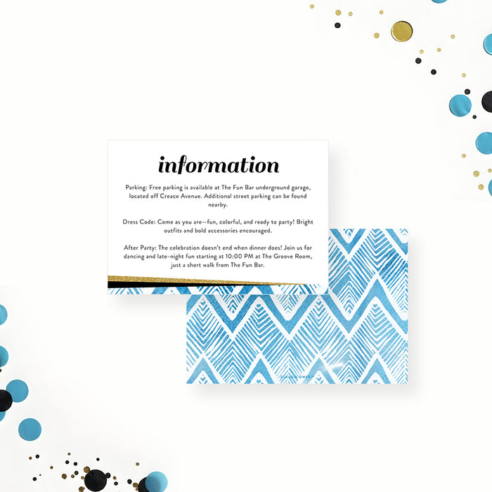 21st Birthday Invitation Modern Blue Geometric Birthday Party Invite