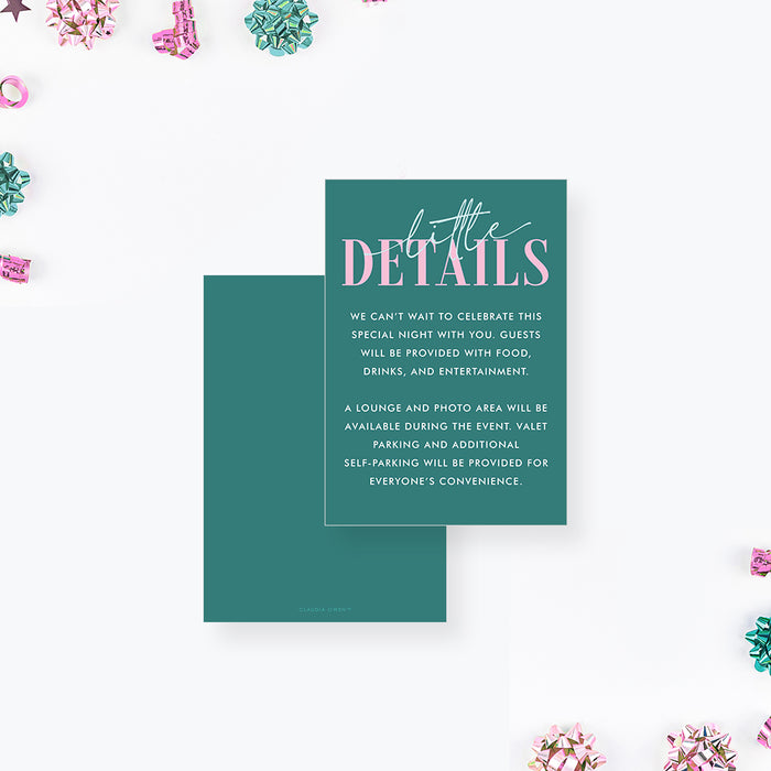 21st Birthday Invitation Modern Pink Teal Adult Party Invite