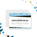 Modern blue geometric 21st birthday invitation for an adult birthday party celebration.-front