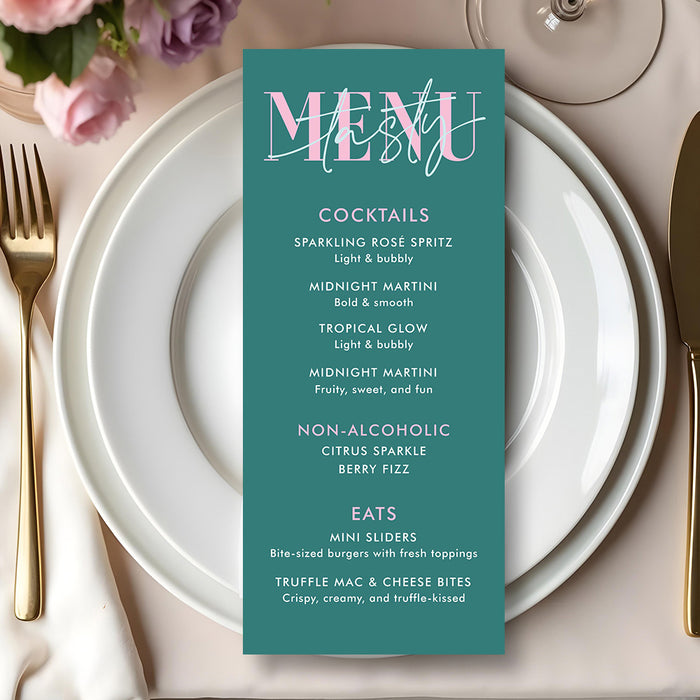 21st Birthday Invitation Modern Pink Teal Adult Party Invite