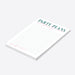 Personalized 21st birthday notepad party planner with pink and teal design for organizing celebration details-side