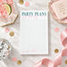 Personalized 21st birthday notepad party planner with pink and teal design for organizing celebration details