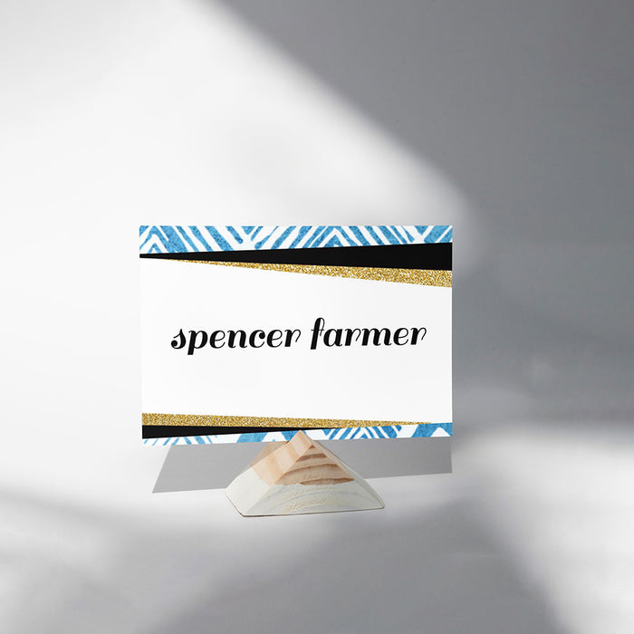21st Birthday Invitation Modern Blue Geometric Birthday Party Invite