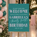21st birthday welcome sign pink and teal party decoration sign for milestone celebration