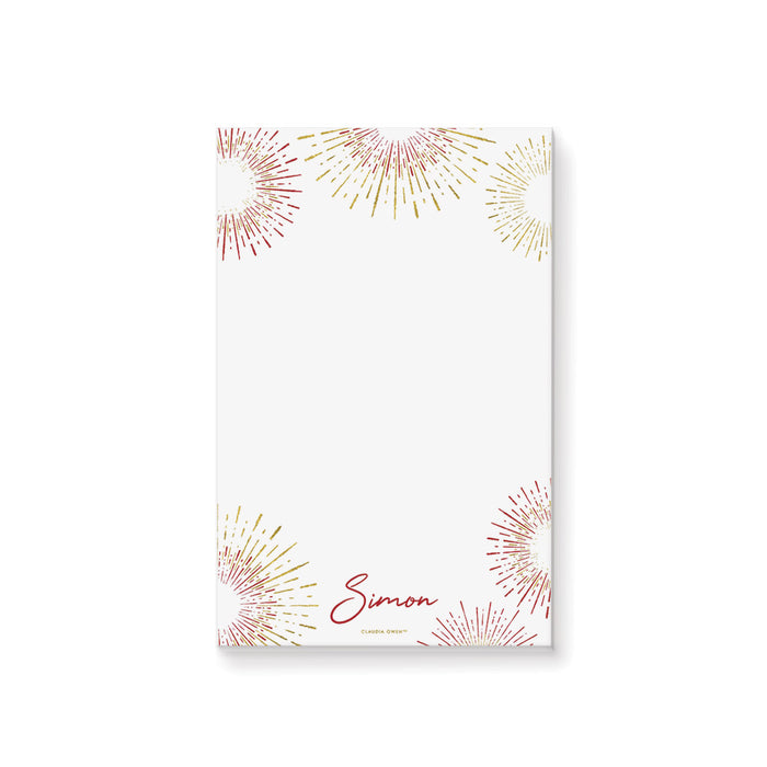 Fireworks Notepad, Custom Party Favor for Independence Day, Colorful 4th of July Stationery Writing Paper, Personalized Fourth of July Gift, New Years Notepad