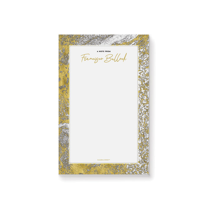 Silver and Gold Notepad, Professional Writing Paper for Charity Ball, Personalized Elegant Business Stationery Office Pad