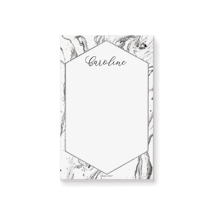 Minimalist Notepad with Marble Design, Personalized Professional Writing Paper Pad, Stationery Office Notepad