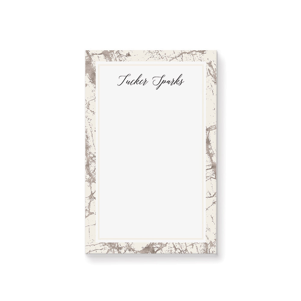 Silver Notepad Elegant Silver and Light Beige Notepad, Personalized Professional Writ