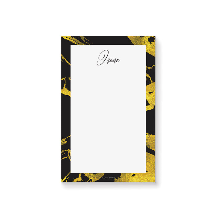 Elegant Black and Gold Notepad for the Office, Business Writing Paper Pad, Charity Dinner Party Favors, Personalized Professional Notepad