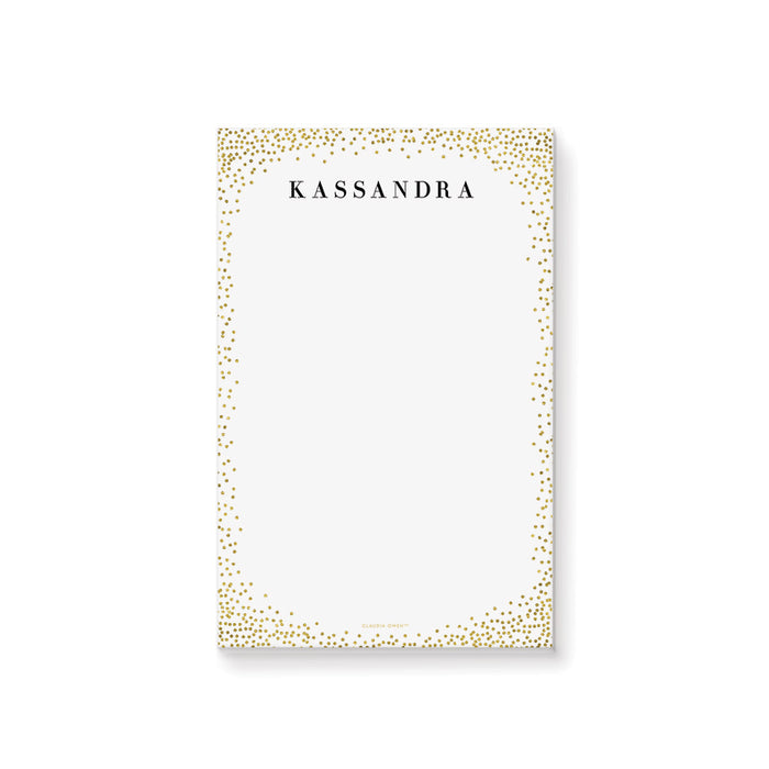 Elegant Notepad in Gold and White, Personalized Notepad for Business Use, Professional Stationery Writing Paper