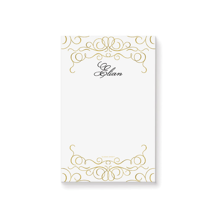 Elegant Notepad with Intricate Design, Personalized Formal Birthday Party Favor, Professional Stationery Writing Paper Pad