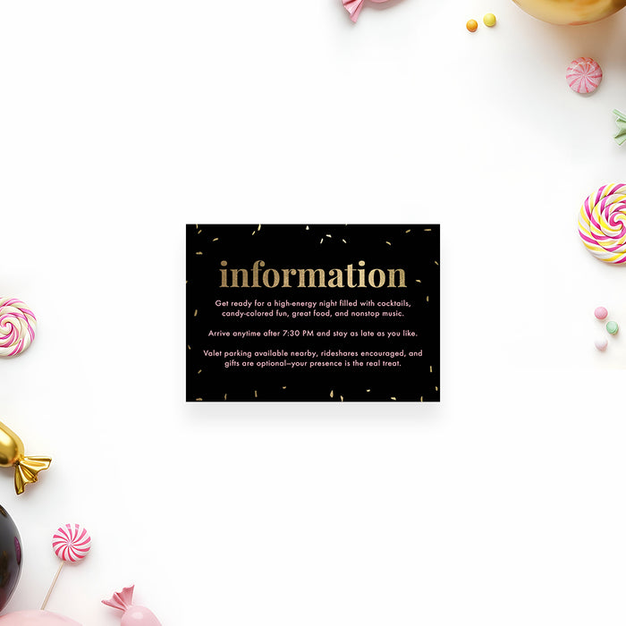 30th Birthday Photo Invitation Black Gold