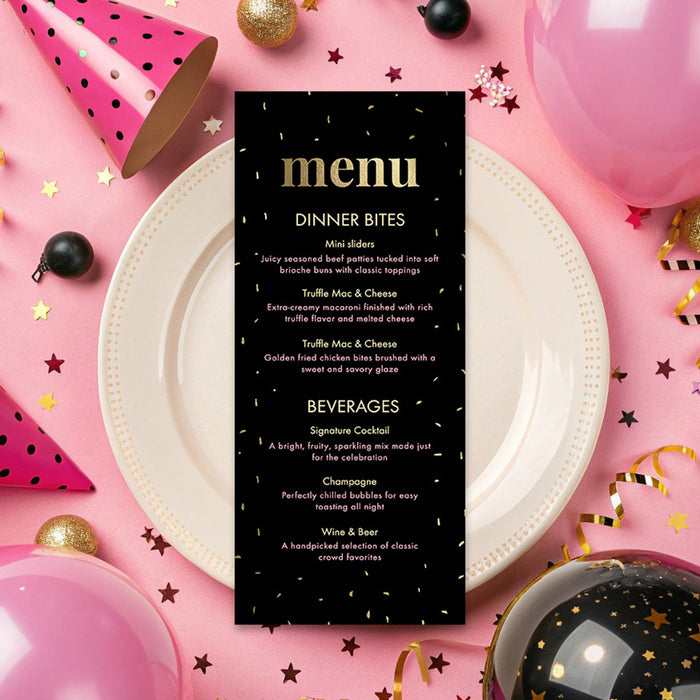 30th Birthday Photo Invitation Black Gold