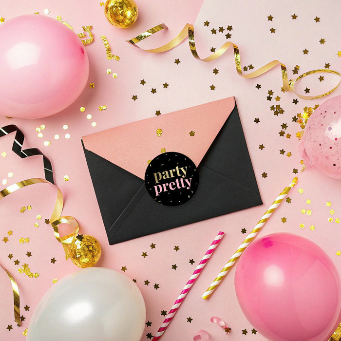 30th Birthday Photo Invitation Black Gold