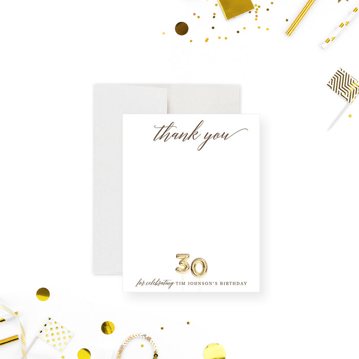 30th Birthday Invitation Golden Balloon Design Surprise Party