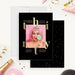 Personalized photo birthday invitation with black background, gold-colored lettering, party details, and modern layout for a 30th birthday celebration-front-back