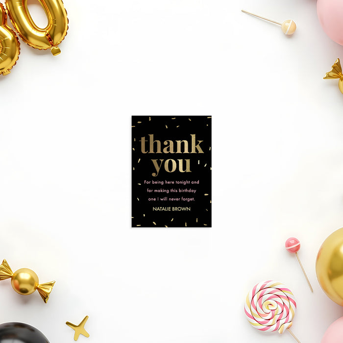 30th Birthday Photo Invitation Black Gold