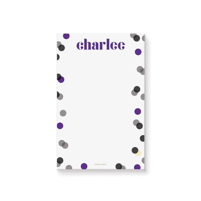Purple Notepad Personalized with Your Name, Custom Gift for Women, Bridal Shower Pad, Chic Notepad