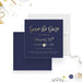40th birthday save the date card with cougar theme, navy background, paw print icon and modern script lettering-front-back