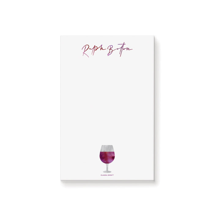 Winre Notepad Red Wine Notepad, Personalized Winery Writing Paper Pad, Wine Tasting